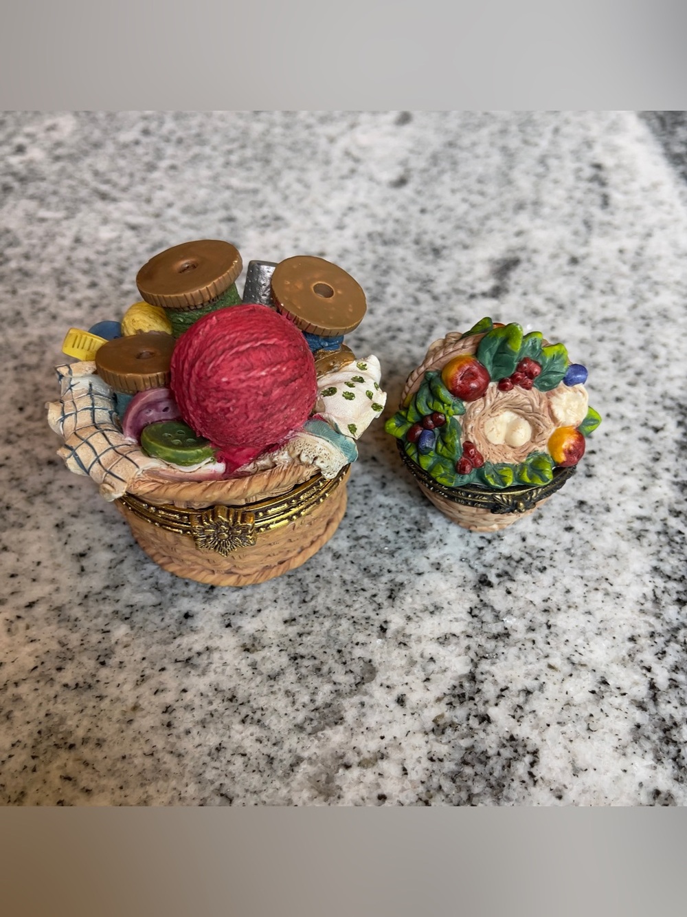 Sewing Trinket Box by Silvestri & Enesco Fruit Basket Trinket Box